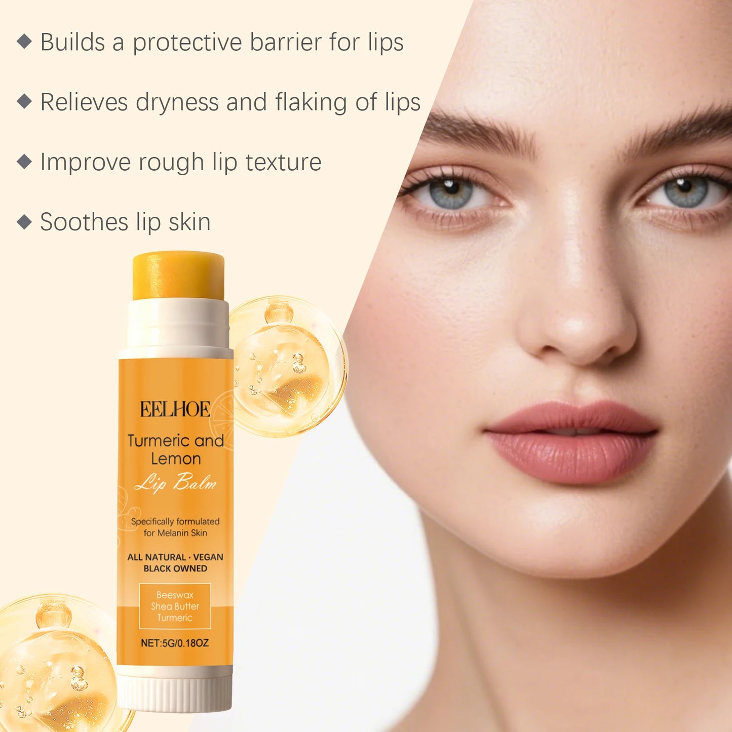 Eelhoe Turmeric Lemon Lip Balm – Moisturizing & Brightening