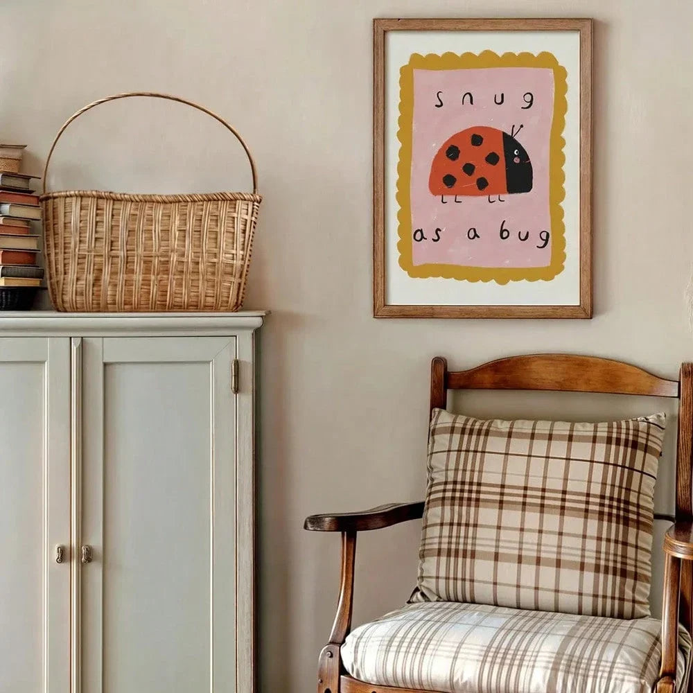 Cute Ladybug Kids Canvas Wall Art | Nursery & Bedroom Decor Kids Canvas Wall Art Peaceful Pleasures Health and Wellness