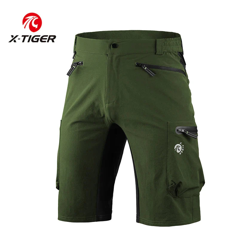 X-TIGER Men's MTB Cycling Shorts – Multi-Pocket, Quick Dry