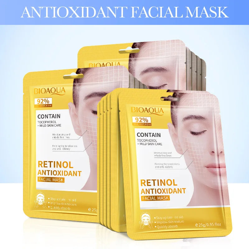 BIOAQUA 10-Pack Hyaluronic Acid Retinol Collagen Face Masks