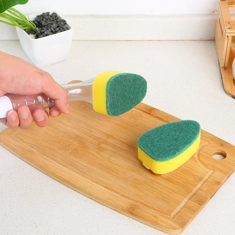 Soap Dispensing Dishwashing Sponge & Scrub Replacement Head