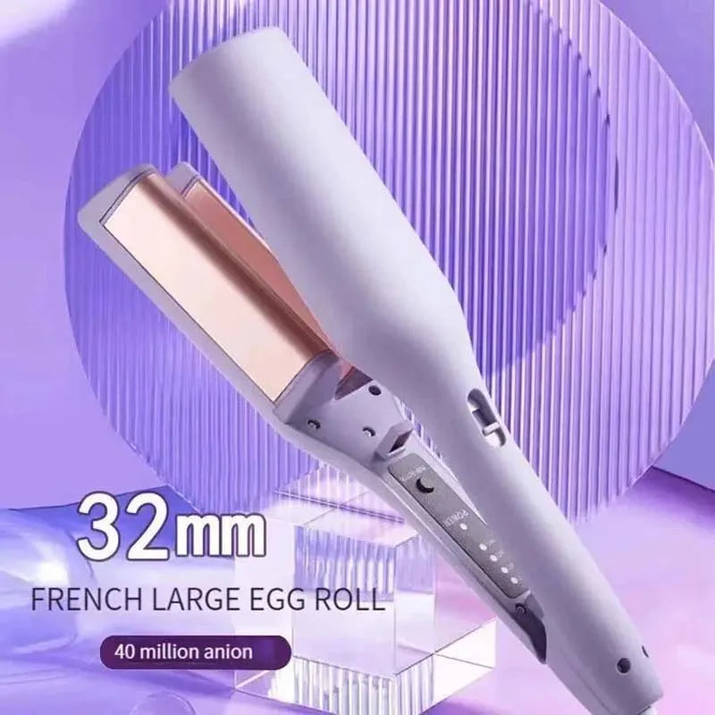 High Quality 32mm 50W PPT Wired (AC) Curling Iron with 10 Temperature Settings for Glossy Fluffy Natural Curl Look Peaceful Pleasures Health and Wellness