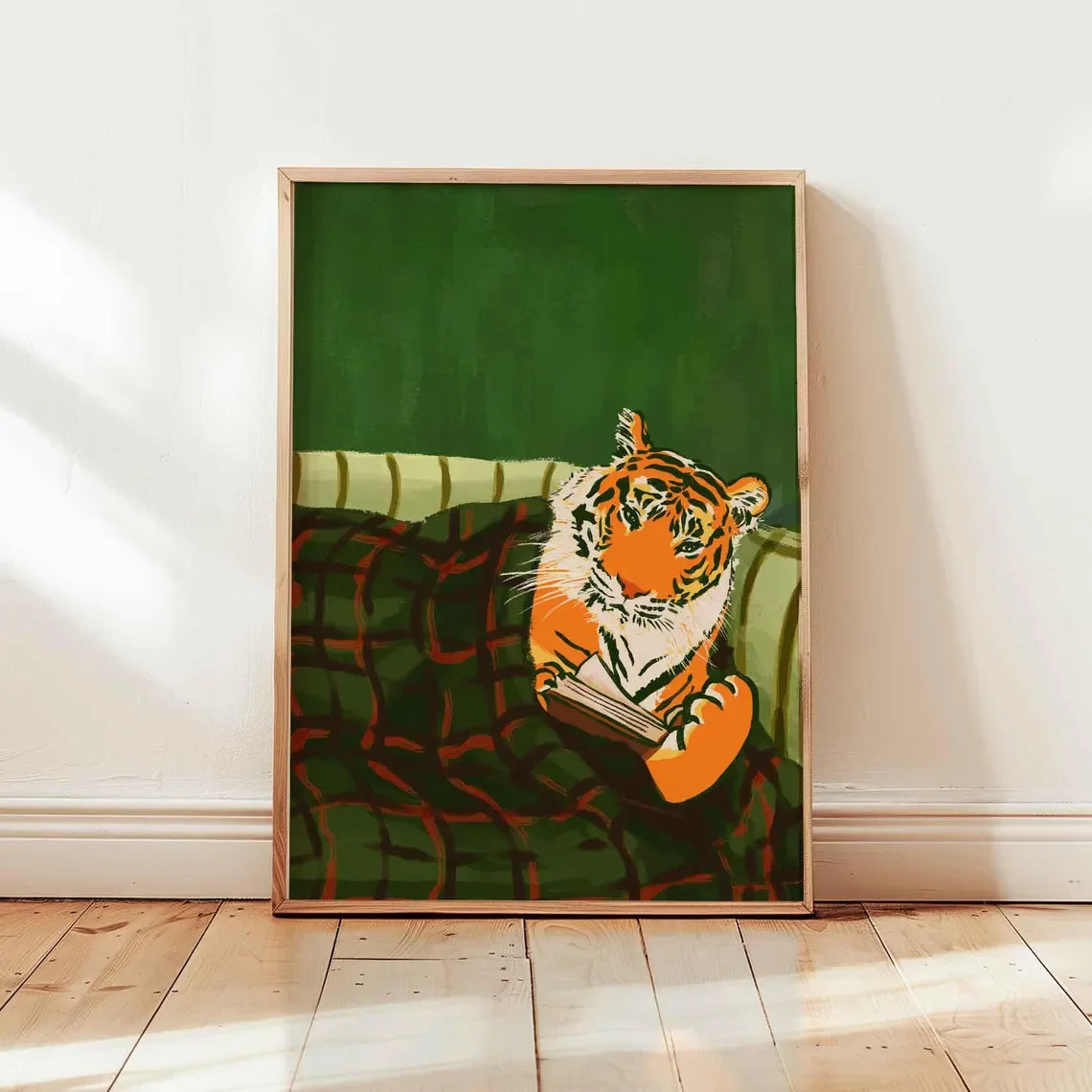 Emerald Green Tiger Canvas Wall Art | Modern Animal Print