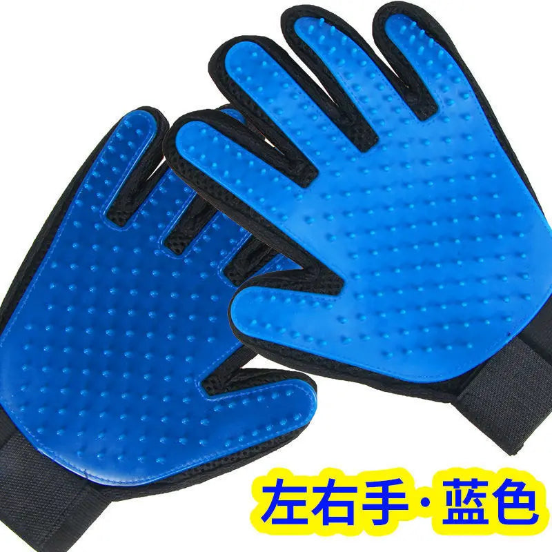 2-in-1 Pet Grooming Gloves | Silicone Deshedding for Dogs & Cats