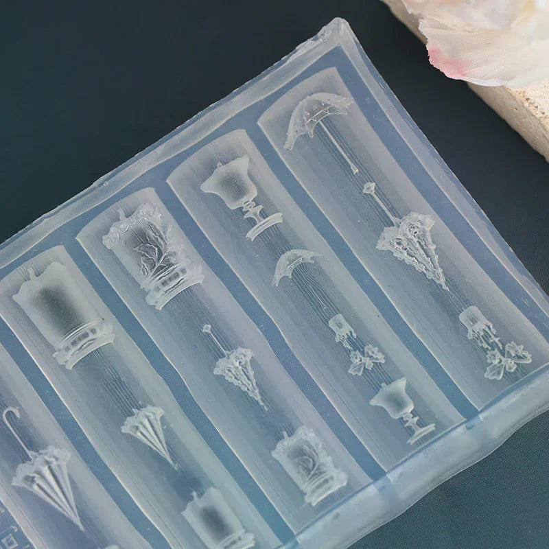 3D Relief Lace Umbrella Silicone Nail Art Mold DIY Nail Decor Transparent Manicure Template Umbrella Silicone Nail Art Mold Gift Peaceful Pleasures Health and Wellness
