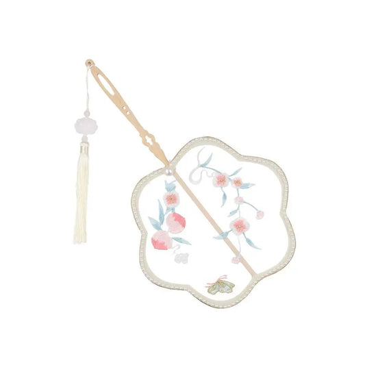 Hanfu Dancing Hand Fan – Bamboo Embroidery Decor & Photo Prop Decorative Hand Fan Oasis Select