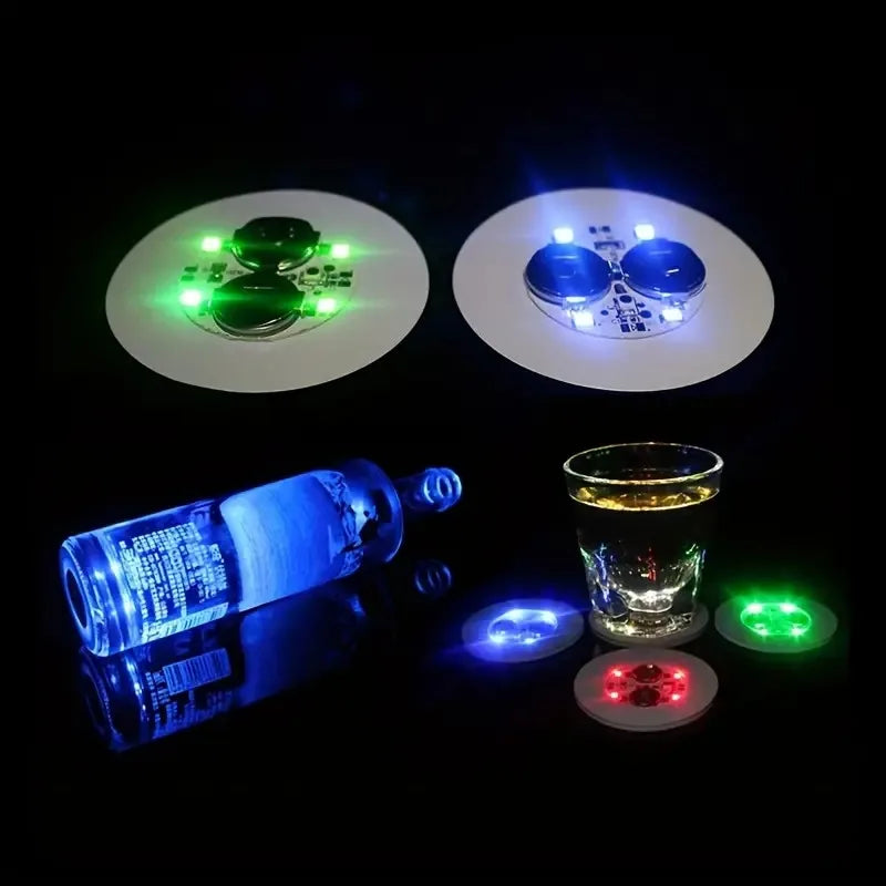 LED Flashing Drink Coasters | Glowing Cup Base for Party & Events