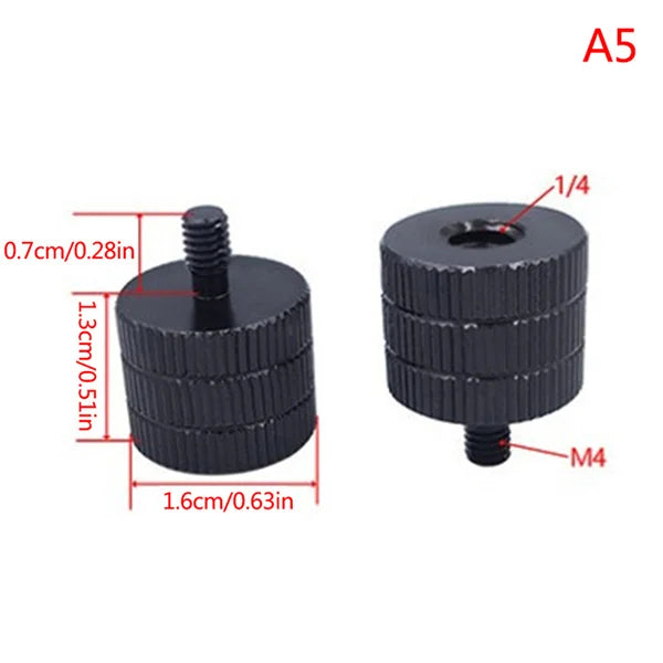 1/4" & 3/8" to M4–M10 Thread Screw Mount Adapter for Tripod