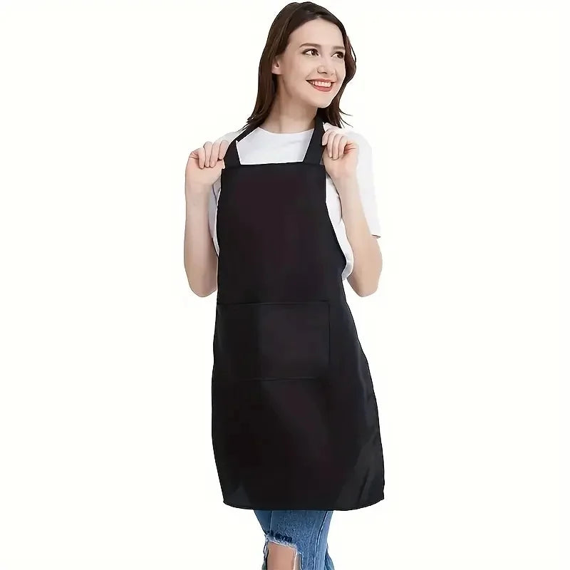 5Pcs Black Aprons - with Large Pockets, Durable Polyester Fabric, Waterproof and Stain Resistant, Unisex Bbq Aprons, Suitable for Home, Work, Restaurant Waiters, Cooking Aprons, Hairdressers - Easy to Clean Peaceful Pleasures Health and Wellness