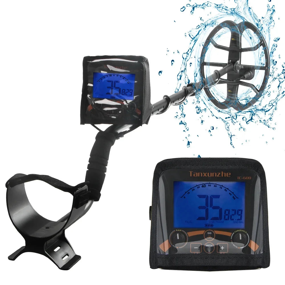 TC-600 Metal Detector Professional Underground Depth Gold Detector Treasure Handheld High Frequency Pinpoint Detecting Peaceful Pleasures Health and Wellness TC-600
