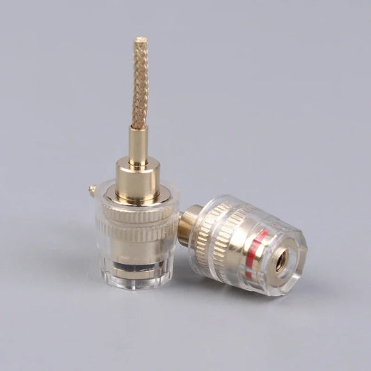 4mm Banana Female to 2mm Pin HIFI Cable Adapter | Copper Plug Audio Cable Adapter Peaceful Pleasures Health and Wellness