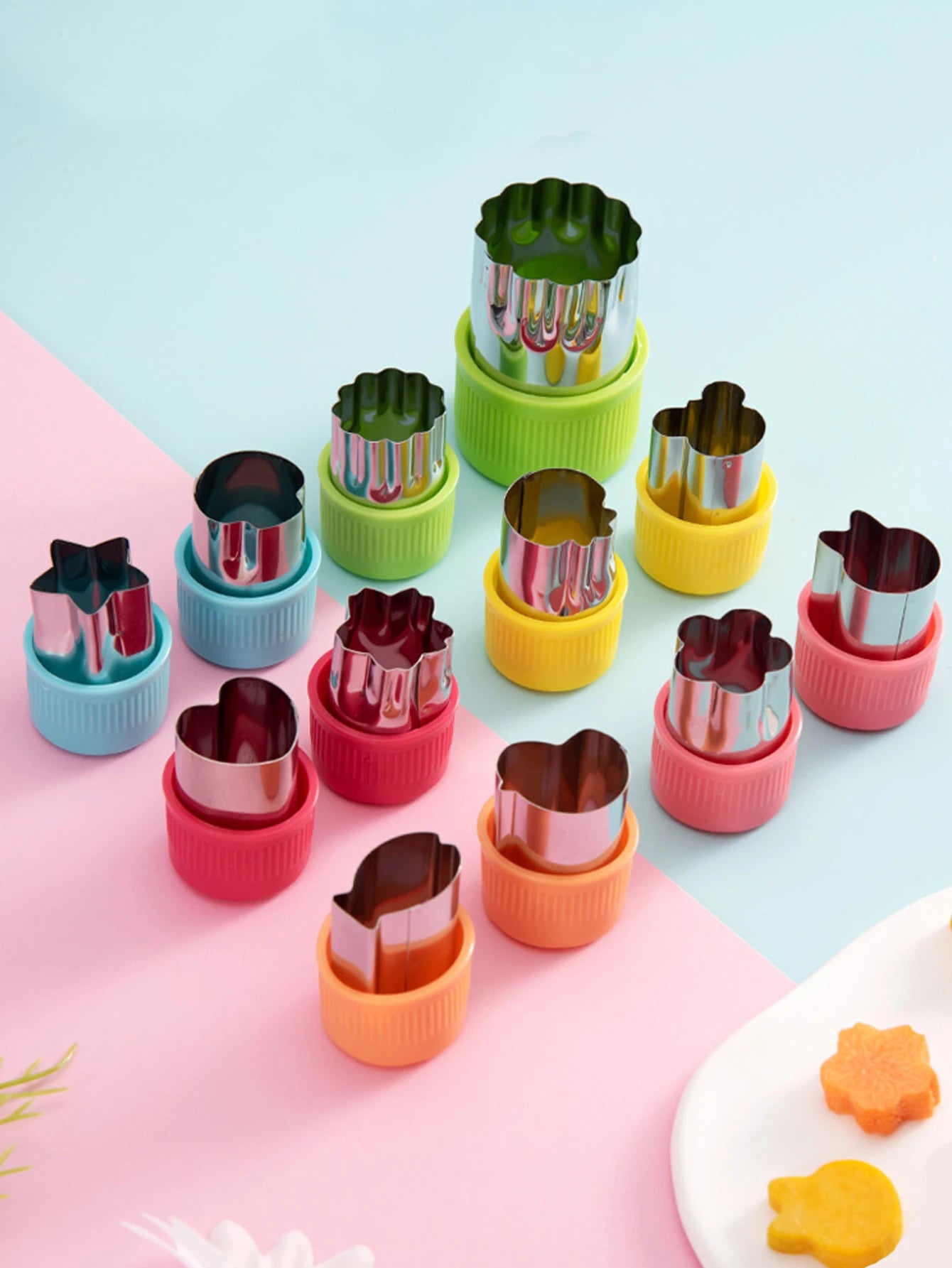 12 Pcs Vegetable Cutter Shapes Sets Mini Size Cutters Fruit Cutters Kids Food Cutters Pastry Stamps Mold Biscuits Peaceful Pleasures Health and Wellness