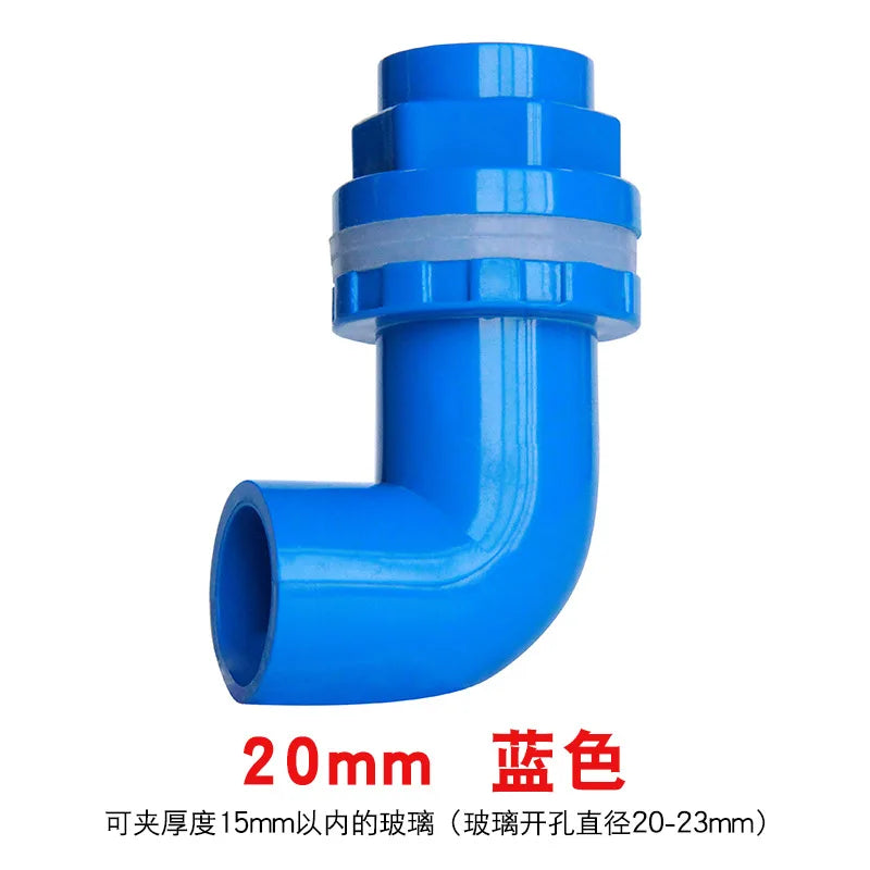 5-Pack PVC Aquarium Elbow Drain Connectors 20–50mm Fish Tank