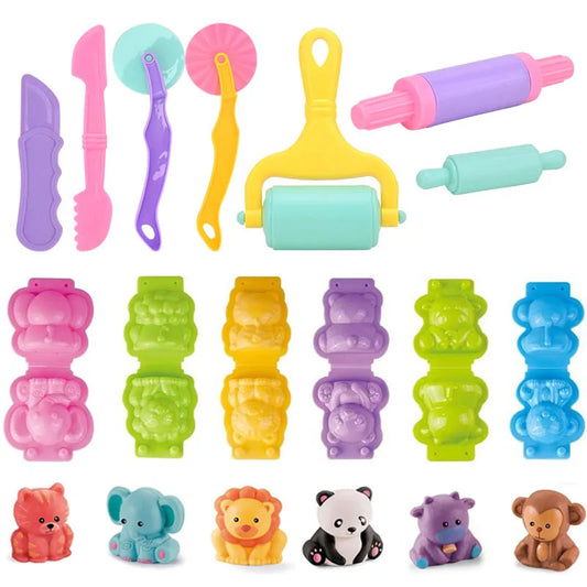 Cartoon 3D Animal Play Dough Molds DIY Creation Tools Kids Toddlers Peaceful Pleasures Health and Wellness
