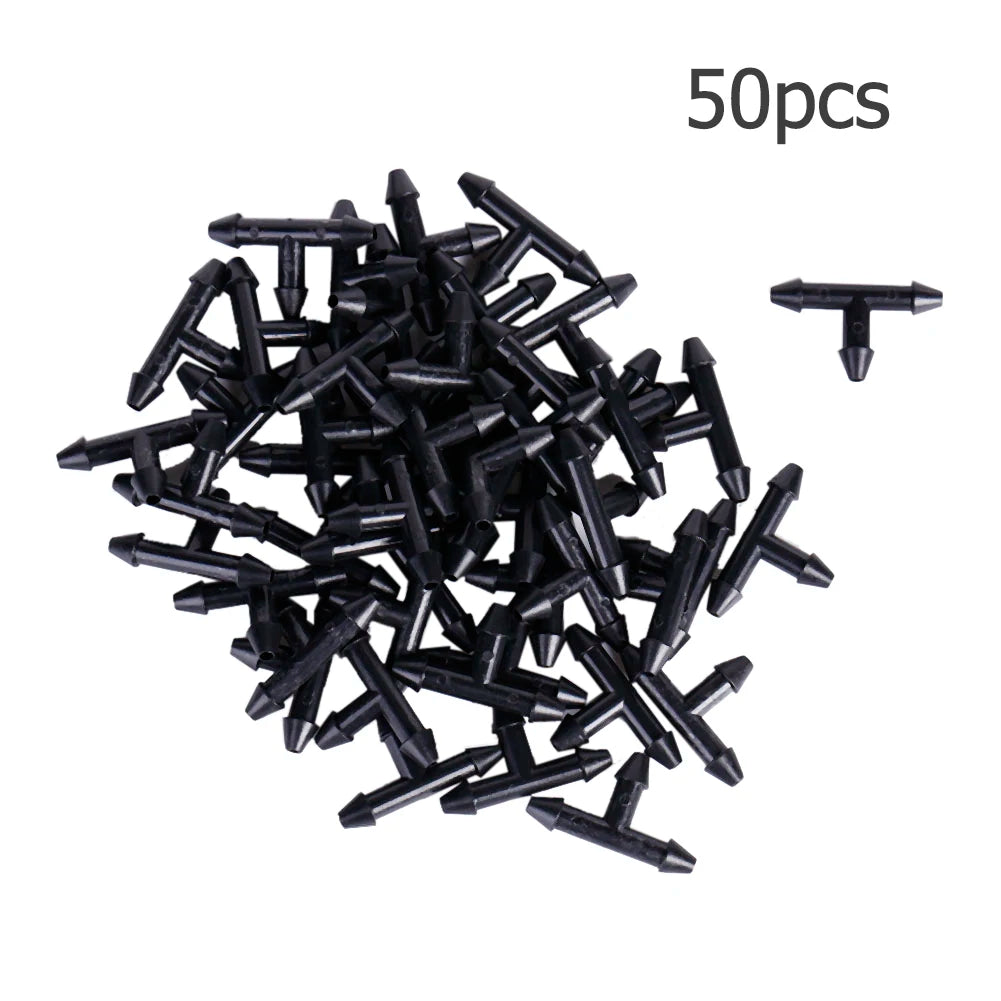 Barbed Tee 3-Way Micro Drip Irrigation Connector for Garden Garden Irrigation Peaceful Pleasures Health and Wellness