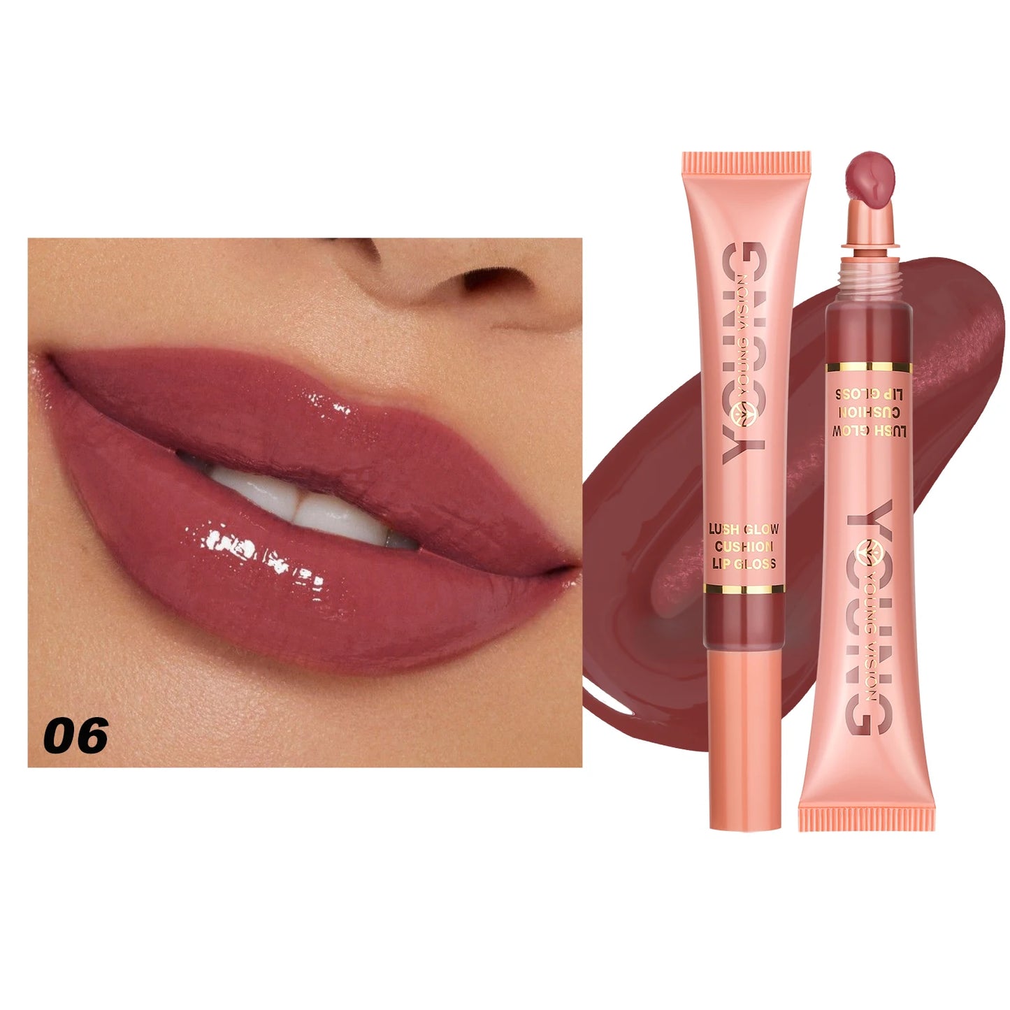 Lush Glow Cushion Lip Gloss – 6 Colors | Moisturizing Lip Glaze