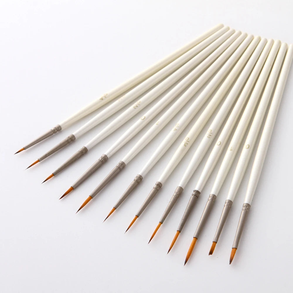 12-Piece Miniature Detail Paint Brush Set – Nylon Hair Brushes