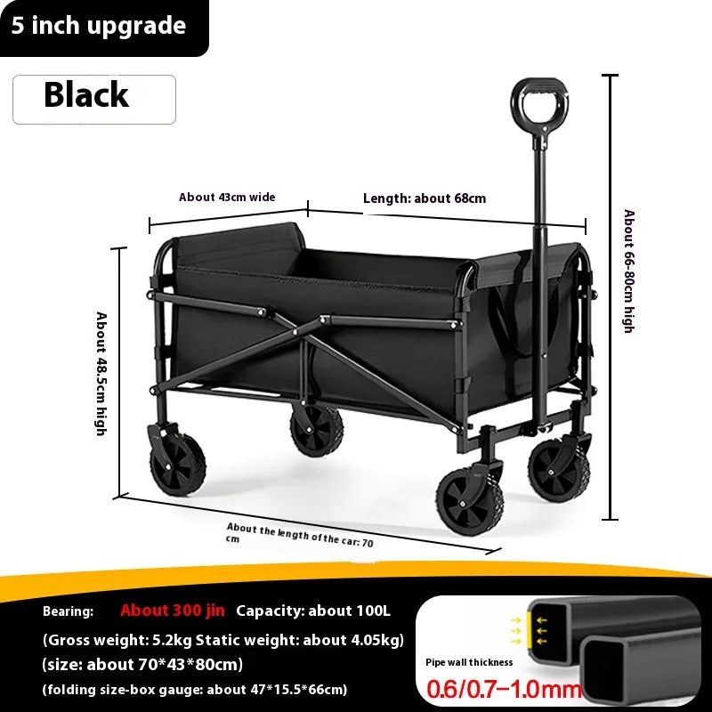 Foldable Foldable Handcart Foldable Car, Detachable Outdoor Portable Foldable Camping Vehicle 1 Heavy duty Practical Garden Hand Peaceful Pleasures Health and Wellness medium size