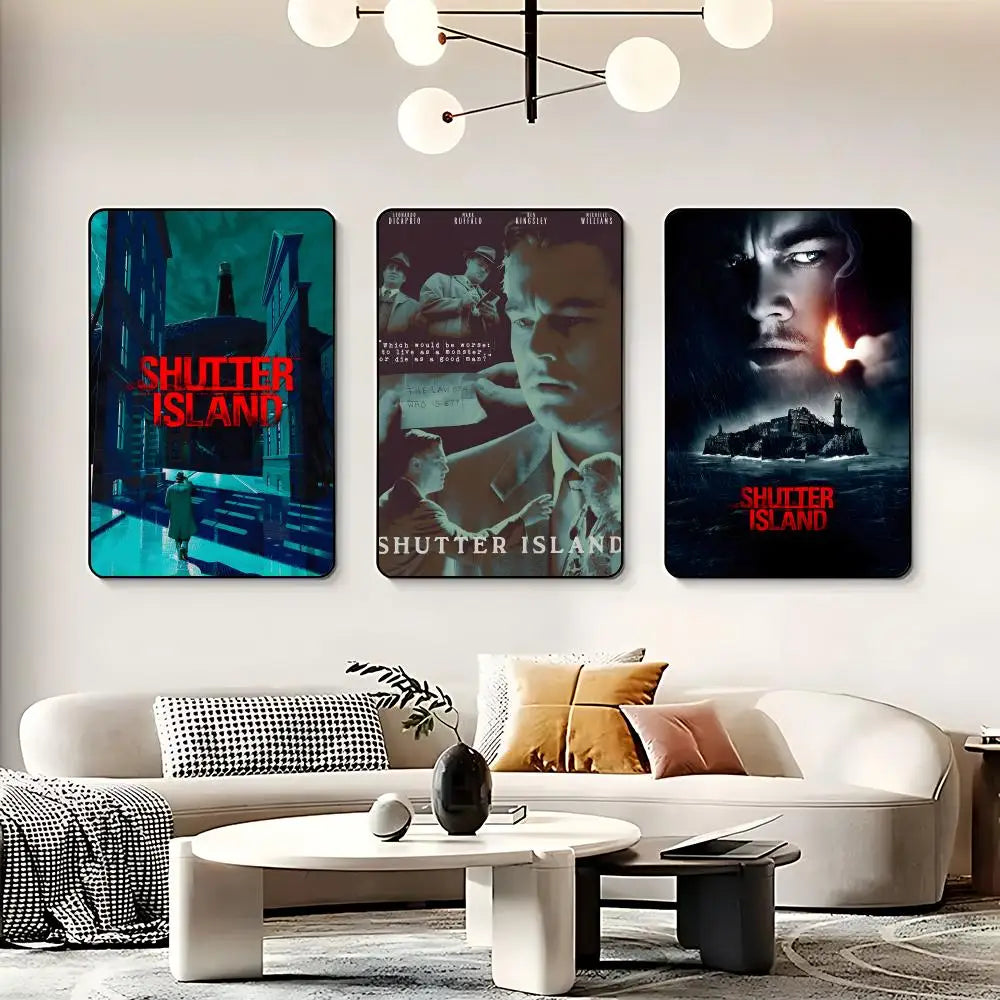 Movie S-Shutter Island Poster HD Self Adhesive Waterproof Wall Art Ideal for Home Office Dorm Bedroom Great Gift Peaceful Pleasures Health and Wellness