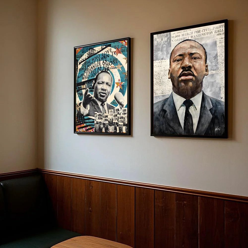 Martin Luther King Jr. HD Waterproof Wall Poster – PVC Decor Wall Art Poster Peaceful Pleasures Health and Wellness