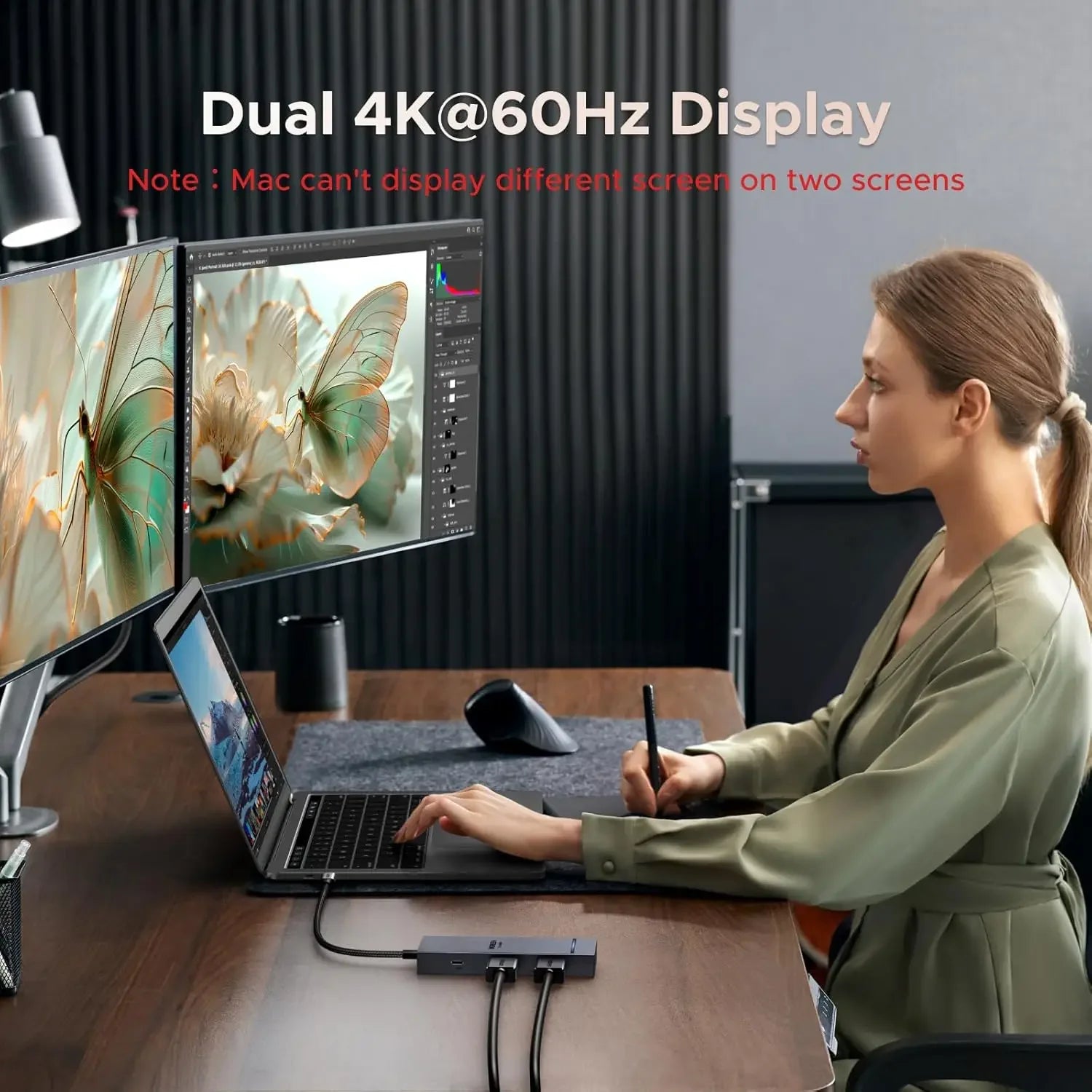 7-in-1 USB-C Docking Station with Dual 4K HDMI, 10Gbps Ports & 100W PD for Laptops Peaceful Pleasures Health and Wellness