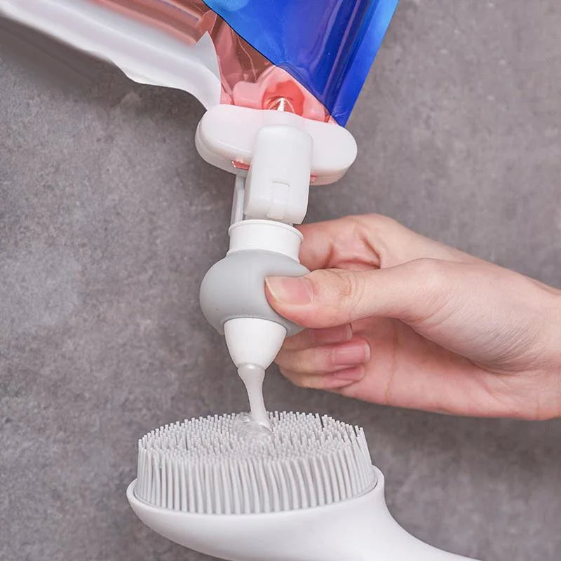 Silicone Hanging Shower Dispenser with Hook – Refillable Shower Soap Dispenser Peaceful Pleasures Health and Wellness
