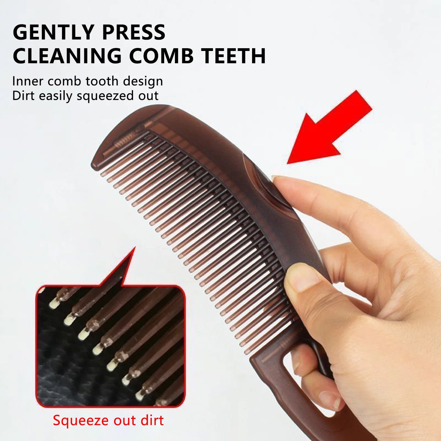 Dandruff Removal Scalp Hair Combs Hair Dressing Comb Self-Cleaning Anti-Static Massage brushes Hair Care Styling tools Peaceful Pleasures Health and Wellness