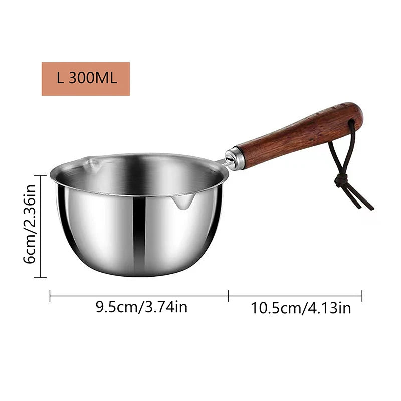 Stainless Steel Long Handle Wax Melting Pot & Butter Warmer Melting Pot Peaceful Pleasures Health and Wellness L