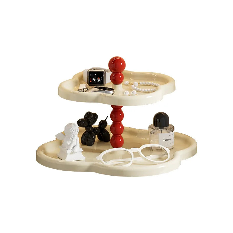 Vintage-Style Multi-Tier Cake Stand - Retro Dessert Display Tray with Clover Design, Elegant Fruit Plate & Tabletop Organizer Peaceful Pleasures Health and Wellness