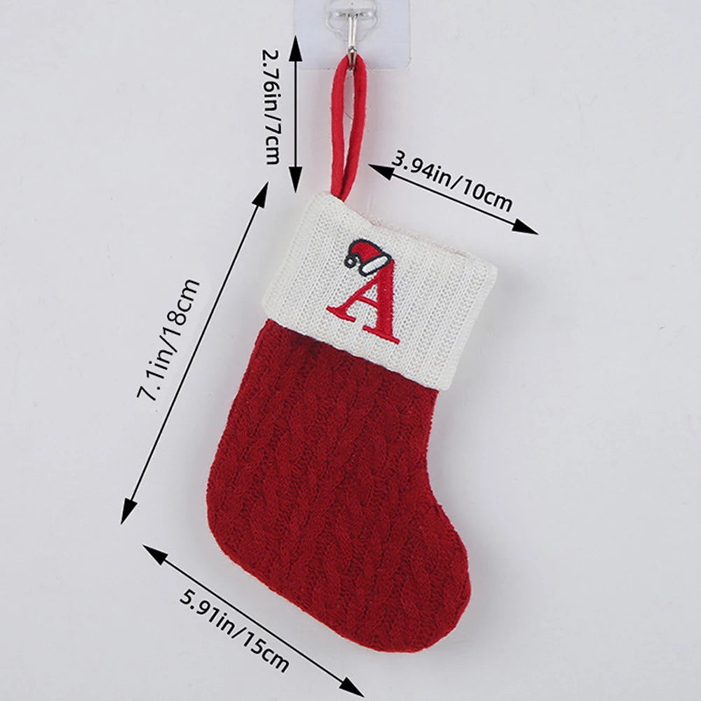 Personalized Knitted Christmas Stocking | Monogram Initial