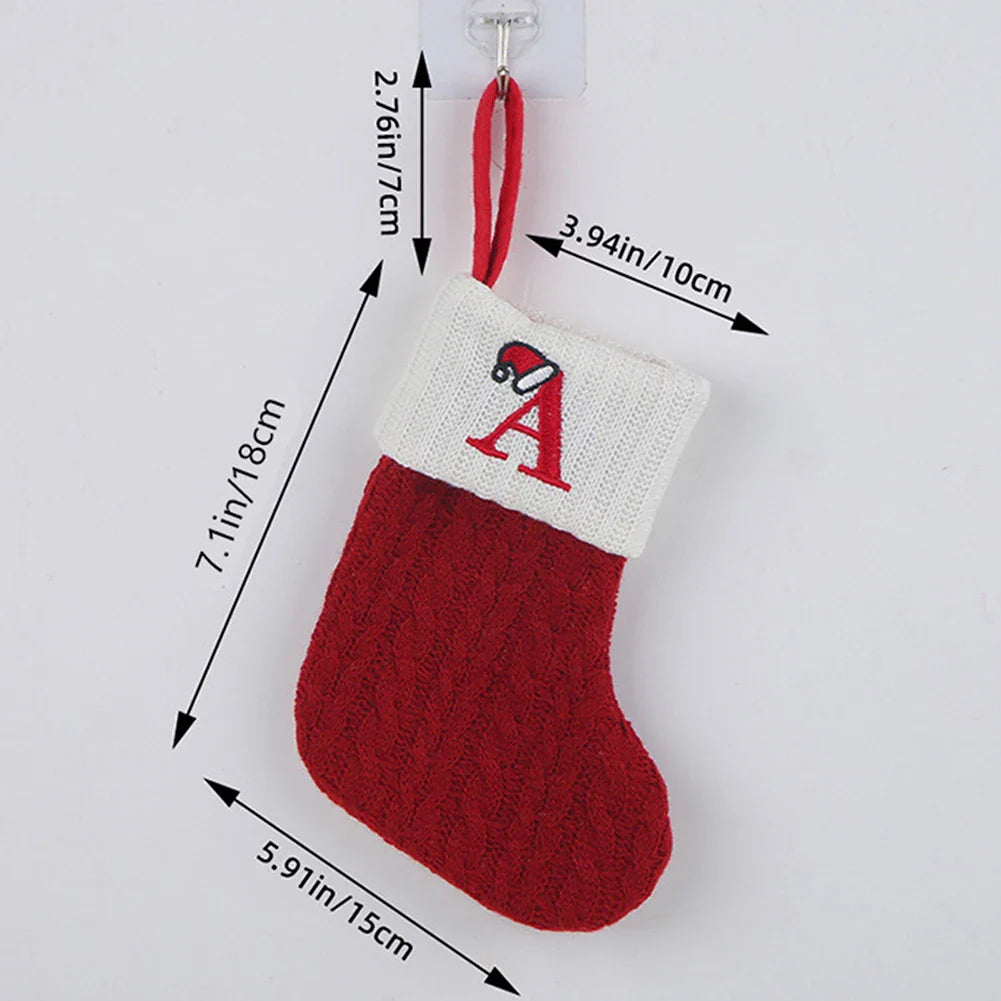 Personalized Knitted Christmas Stocking – Monogram Initial