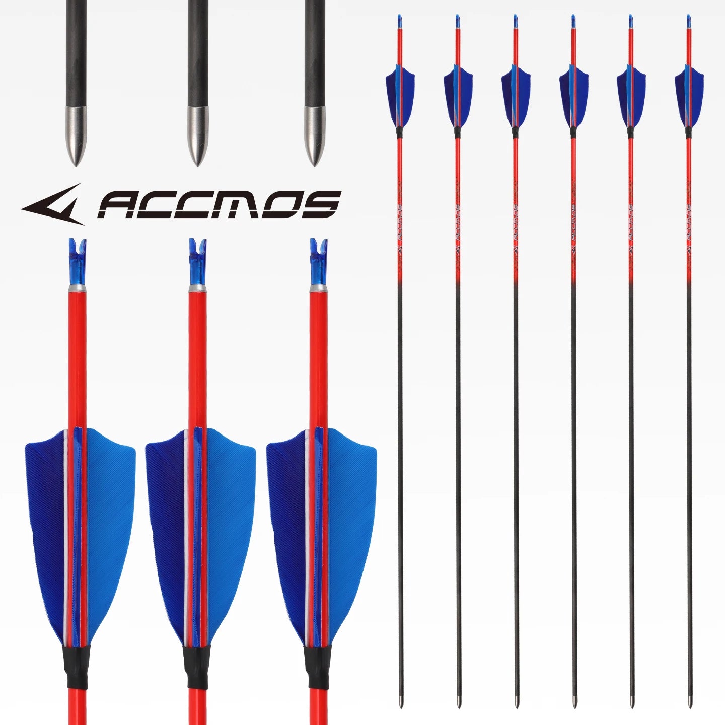 ACCMOS Pure Carbon Arrow Spine 400-1000 ID Archery Orange Shaft