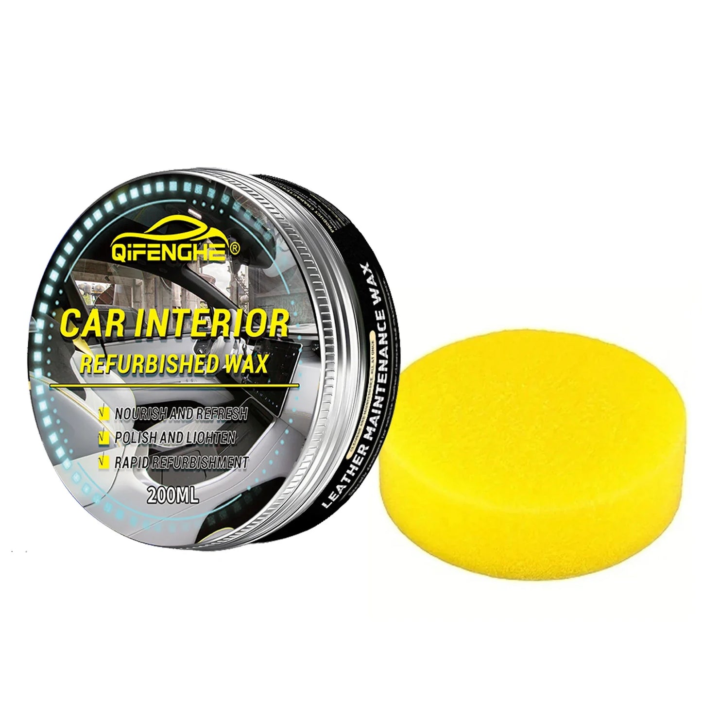 Car Interior Care Cream – Gloss Black PVC Paste for Plastic & Tyres