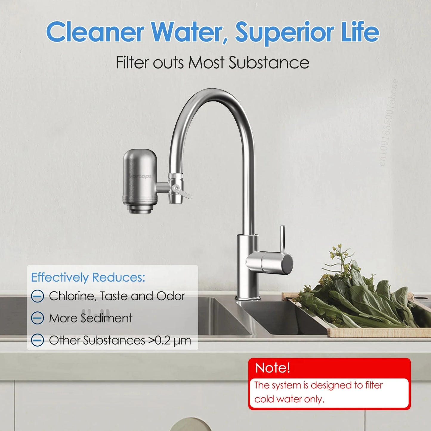 HOMEFISH Stainless Steel Faucet Tap Water Filter Purifier System, NSF Certified Reduces Lead, Chlorine & Bad Taste Kitchen Peaceful Pleasures Health and Wellness