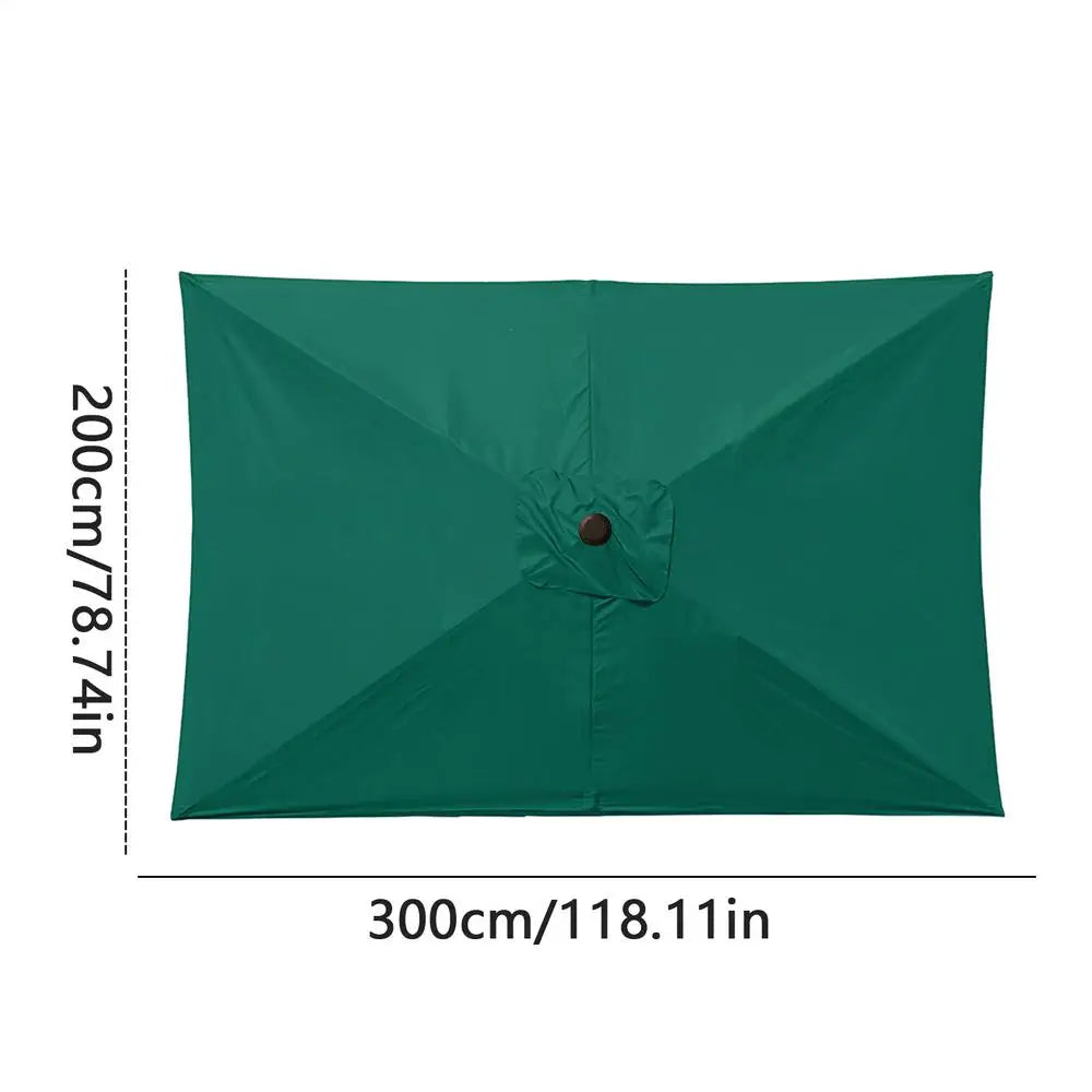 Patio Umbrella Surface Replacement Cloth Rainproof Sunshade Cloth Rectangular Umbrella Canopy Replacement Garden Accessories Peaceful Pleasures Health and Wellness Green