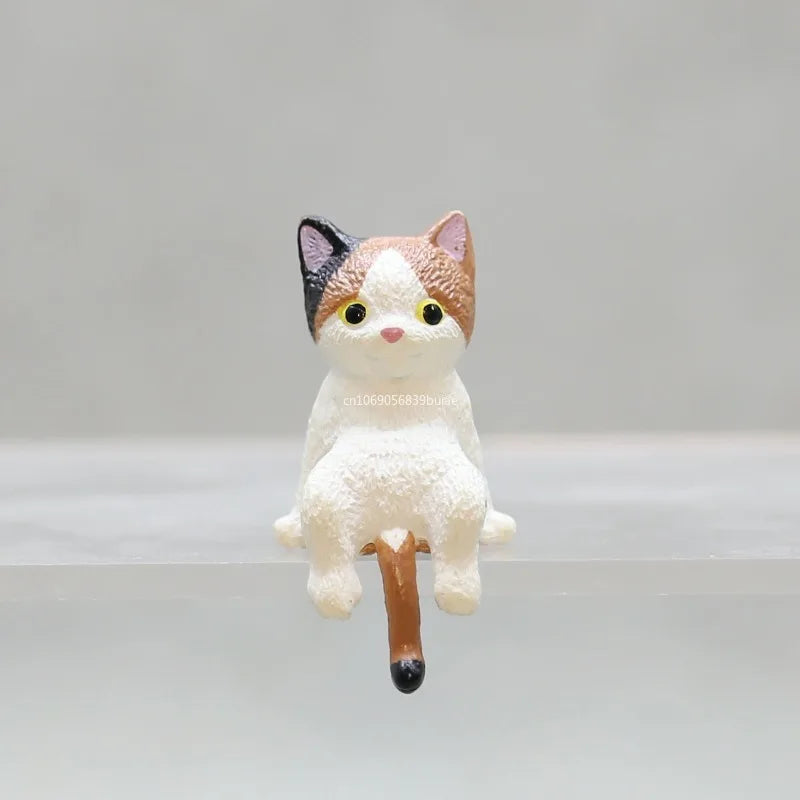 Cartoon Simulation Fish Tank Edge Hang Cat Aquarium Ornaments Figurine Miniature Landscape Home Decoration Cute Desktop Gifts Peaceful Pleasures Health and Wellness