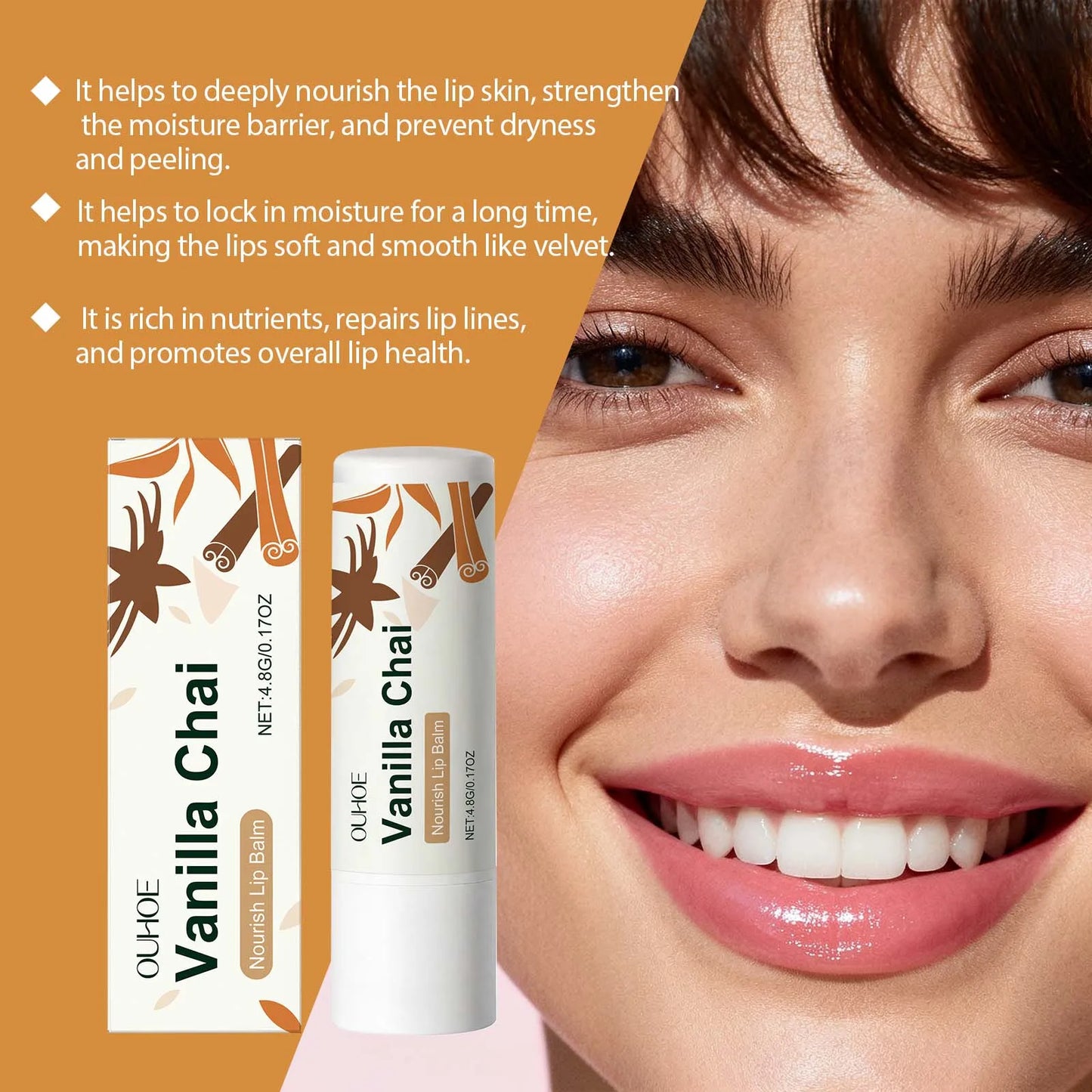 Plumping Lip Balm Vanilla Tea – Moisturizing & Brightening