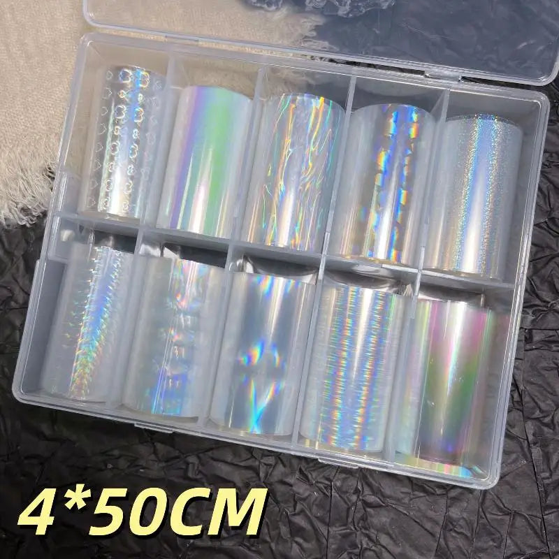 1 Set Floral Chameleon Nails Wraps 6/10 Patterns Metal Nail Foils For Transfer Paper Stickers DIY Water Marble Nail Art Decor Peaceful Pleasures Health and Wellness A15
