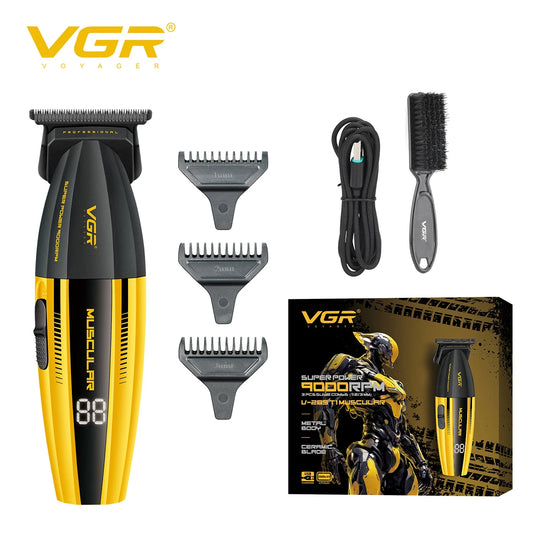 VGR professional high-end hair clipper metal mecha wind men's electric push hair salon home oil head carving pusher V-285T Peaceful Pleasures Health and Wellness USB