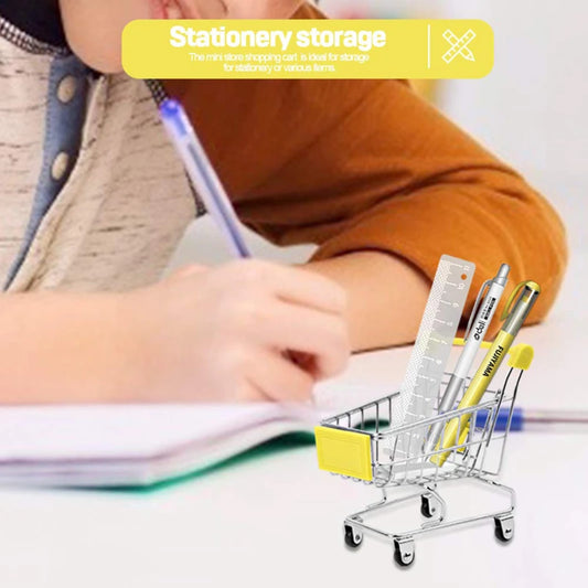 Mini Shopping Cart Toy Creative Handcart for Kids Crafts Display Storage Utility Cart Holder Doll Accessories Gift for Children Peaceful Pleasures Health and Wellness