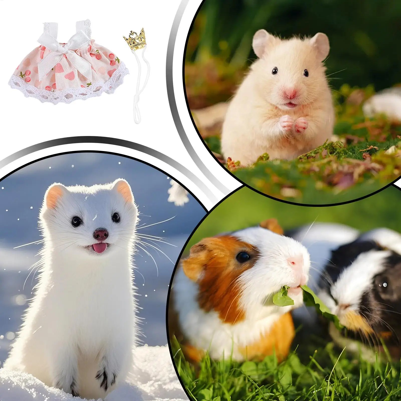 Hamster Outfits Soft Chinchilla Outfits Mini Hamster Dress For Pet Parents Animal Lovers Shelters Shops Photography Birthday Peaceful Pleasures Health and Wellness