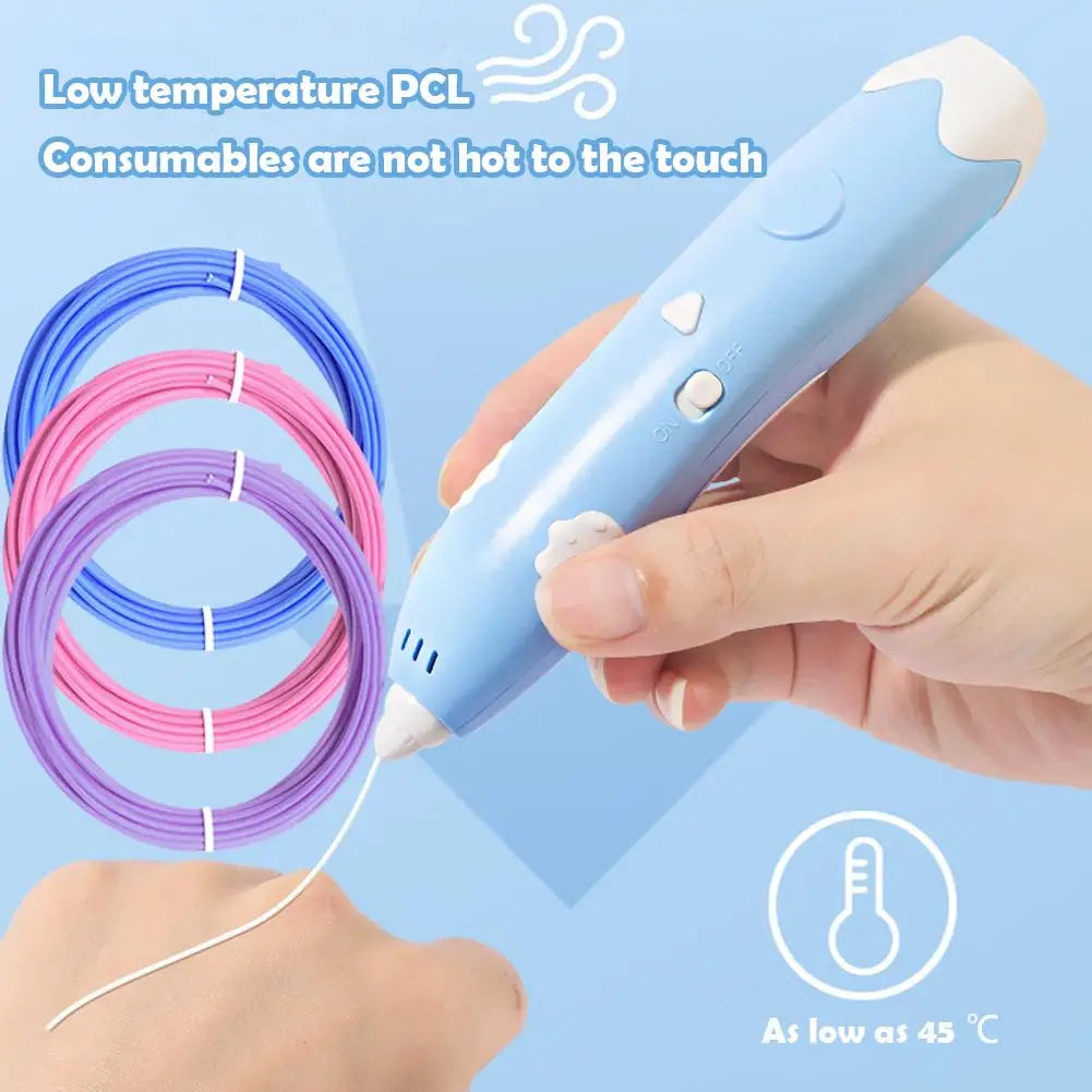 Smart DIY 3D Printing Pen Graffiti Drawing Toy Low-temperature