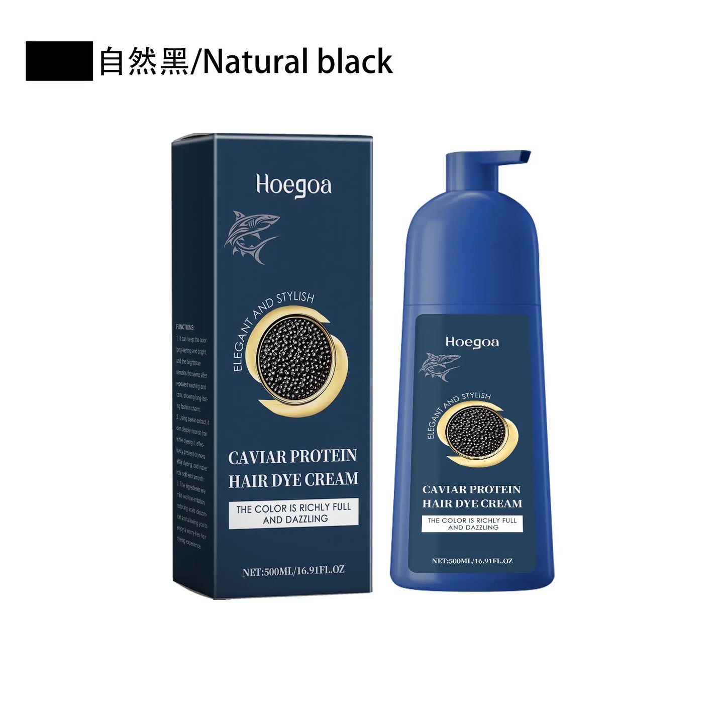 HOEGOA Caviar Protein Hair Color Shampoo – Gray Coverage 500ml