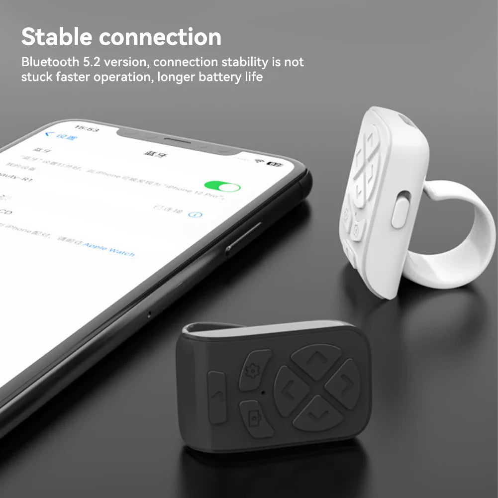 7-Button Bluetooth 5.2 Finger Ring Remote for Phone & Camera