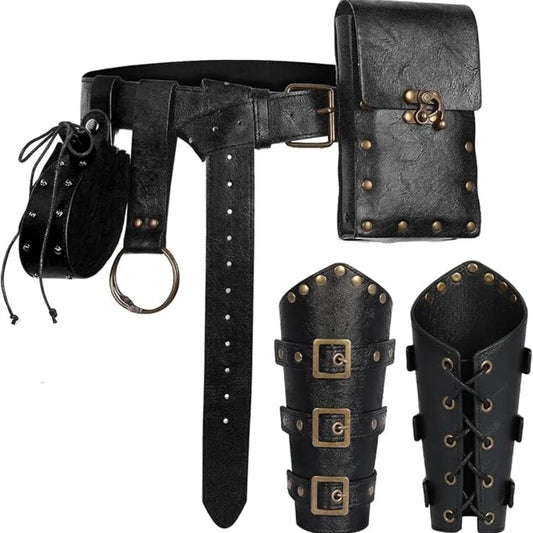 Renaissance Belt Pouch Waist Bag Coin Purse Pirate Accessories Peaceful Pleasures Health and Wellness StyleJ 6PCS