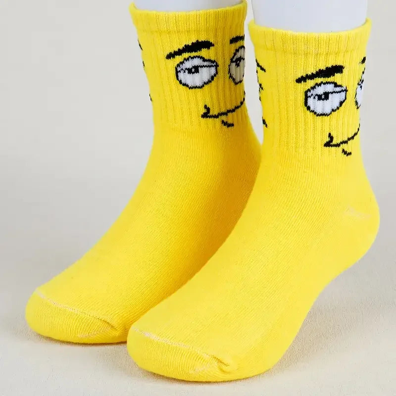 Kids' Colorful Emoticon Socks – 5 Pairs | Ages 1–12 Kids' Novelty Socks Peaceful Pleasures Health and Wellness
