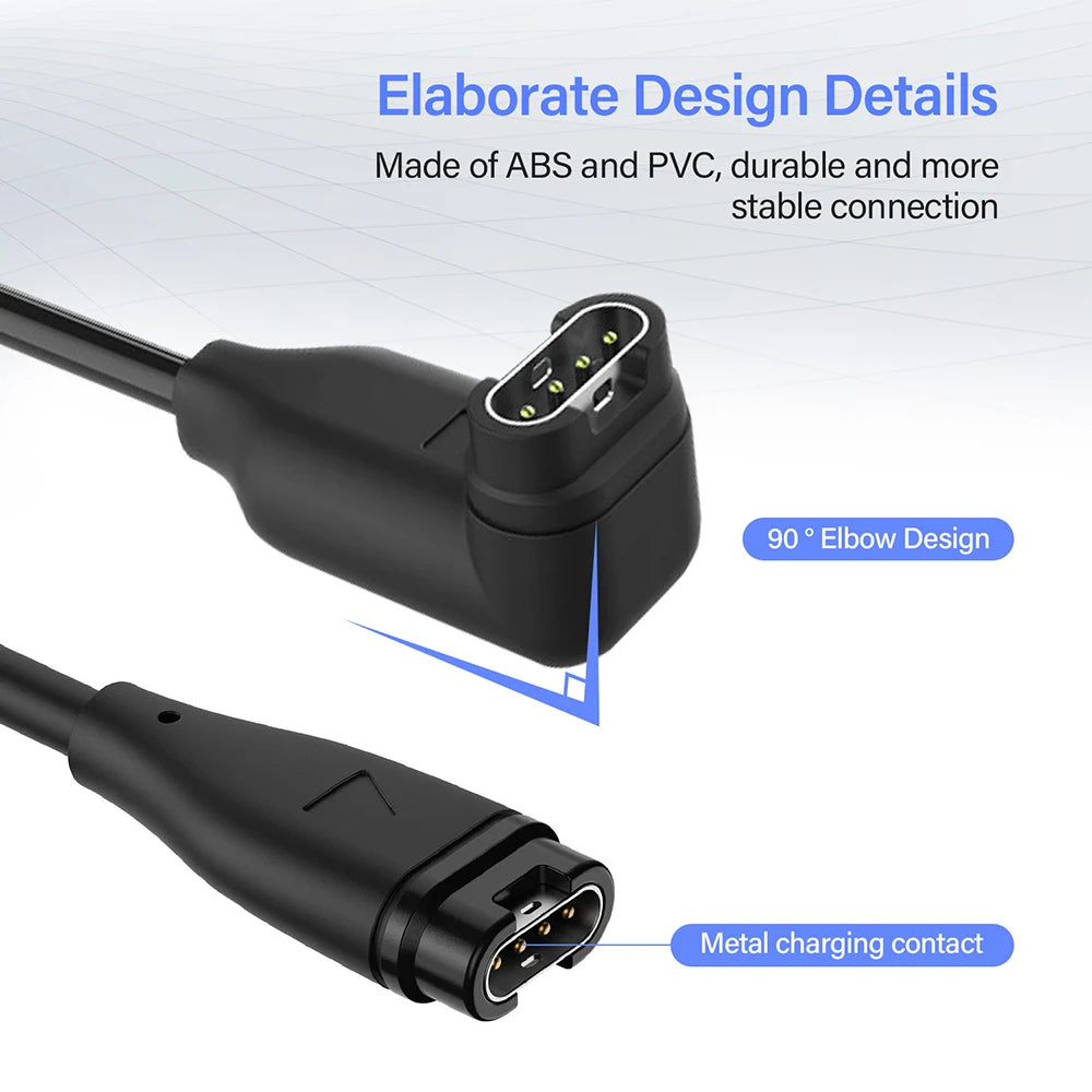 USB Type A/C Magnetic Charger Cable For Garmin Fenix 5 5S 5X Plus 6 6S 6X Pro 7 7S 7X Forerunner 45 55 165 255 945 965 245 Music Peaceful Pleasures Health and Wellness