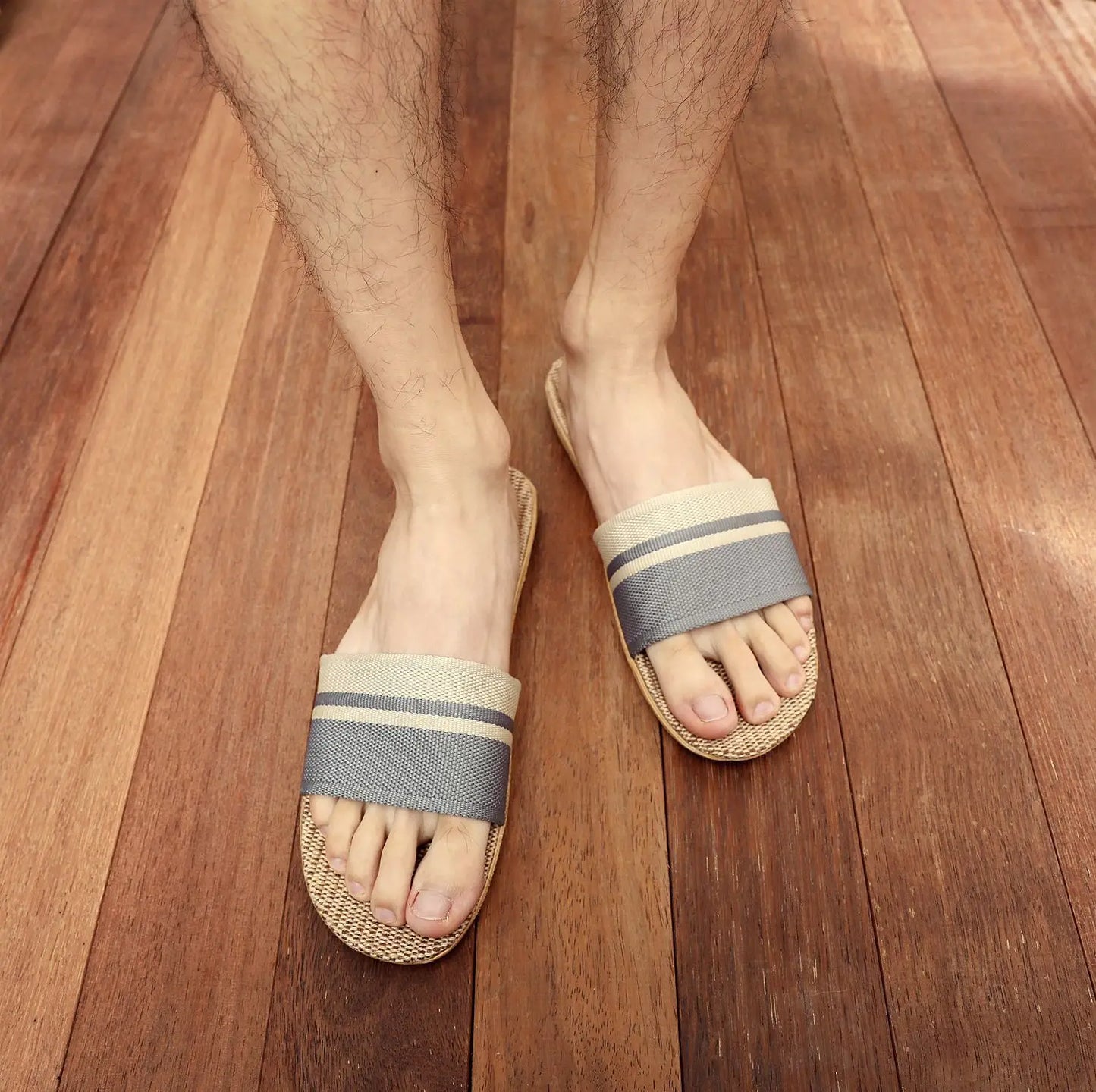 Women's Linen Indoor Slippers | Lightweight Non-Slip Flat Slides