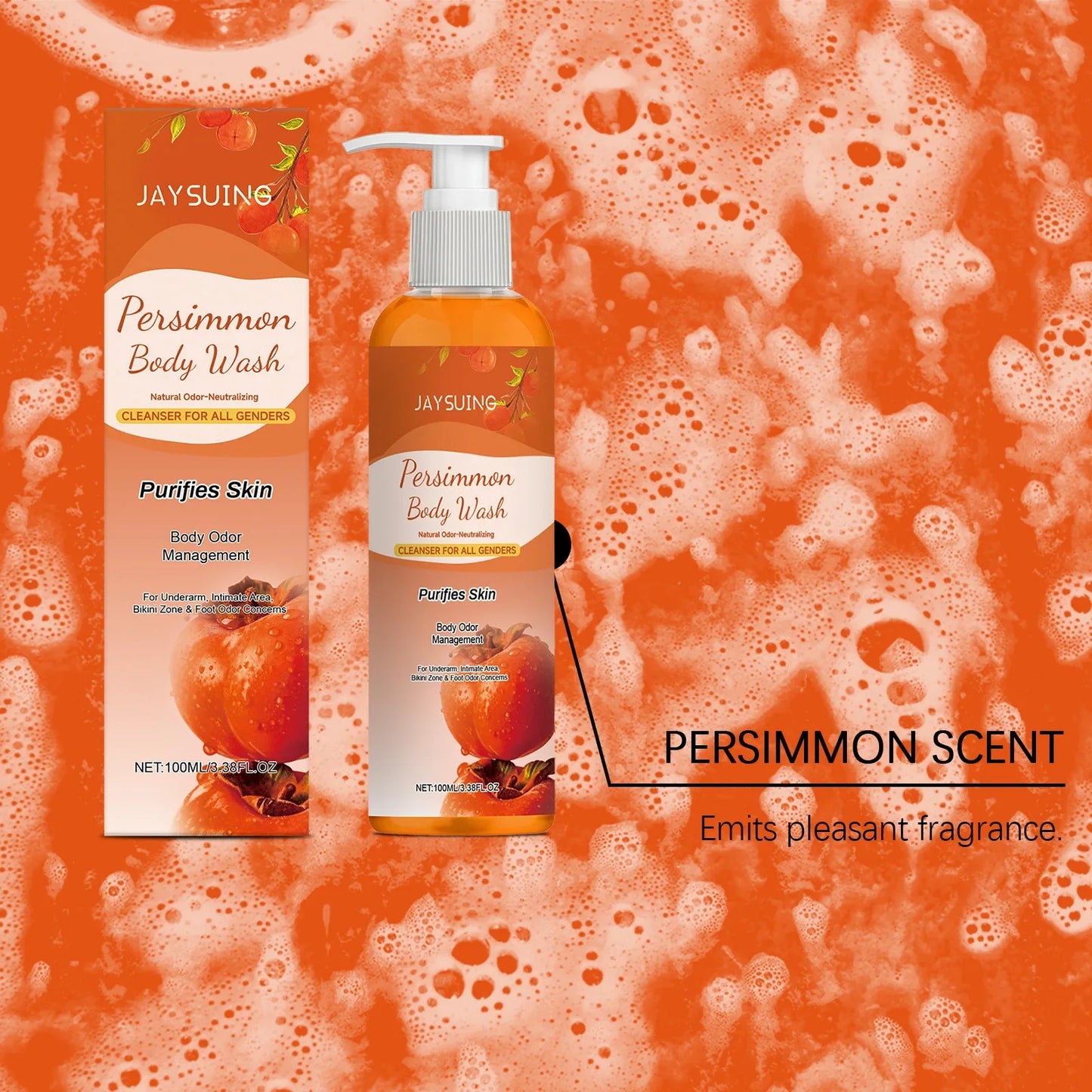 Jaysuing Persimmon Shower Gel – Deodorizing & Hydrating 100ml