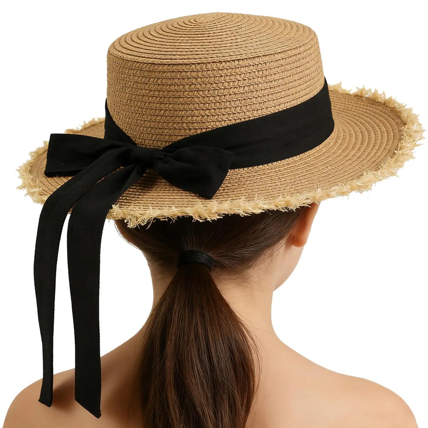 Wide Brim Raffia Straw Sun Hat – Breathable Beach Panama Hat
